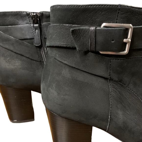 Cole Haan Womens Rhinecliff chunky Ankle Boots 9B  Black leather boot Block Heel - Picture 4 of 12